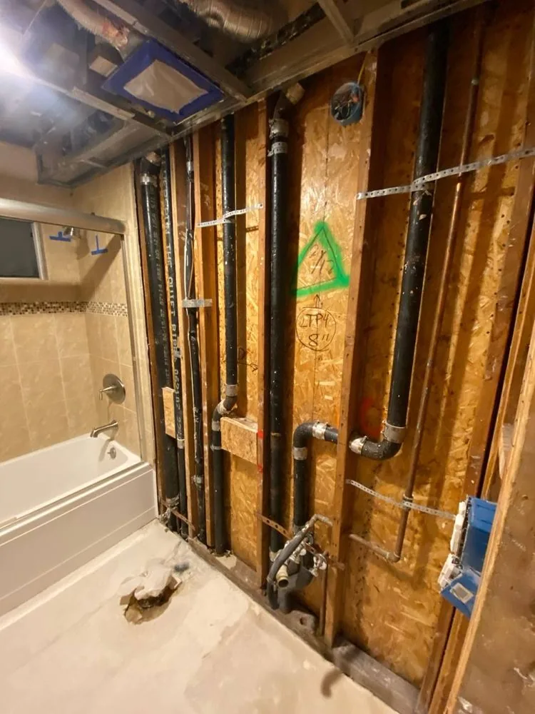 Bathroom: supply line failure — before restoration